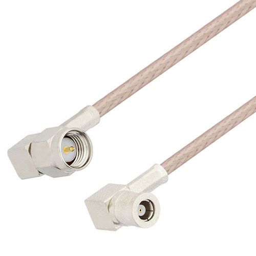 SMA Male Right Angle to SMB Plug Right Angle Cable Assembly using RG316 Coax, 2 FT , LF Solder