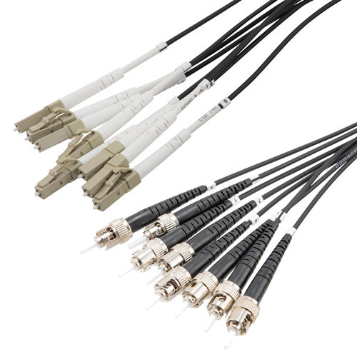 8 Strand LC/UPC to ST/UPC 62.5/125 OM1, 5.6mm Distribution Cable, 2.0mm Breakout 0.5M, LSZH - 5M