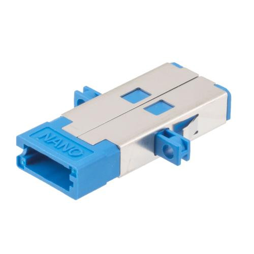 SN Senior-Senior Single Channel (2 fiber) Adapter, with  flange, Blue