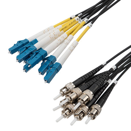8 Strand LC/UPC to ST/UPC 9/125 SM OS2, 5.6mm Distribution Cable, 2.0mm Breakout 0.5M, LSZH - 10M