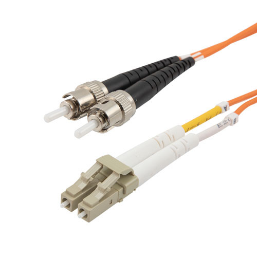 Fiber Optic Patch Cable LC to ST Duplex 62.5/125 multimode OM1 OFNP, 1 meter