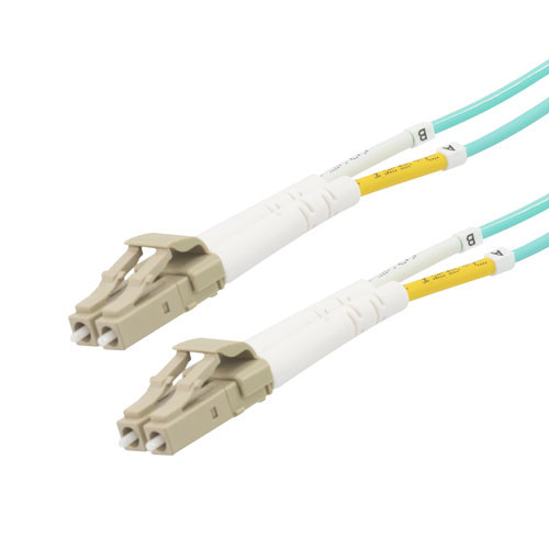 Fiber Optic Patch Cable LC to LC Duplex 50/125 multimode OM3 OFNP, 1 meter