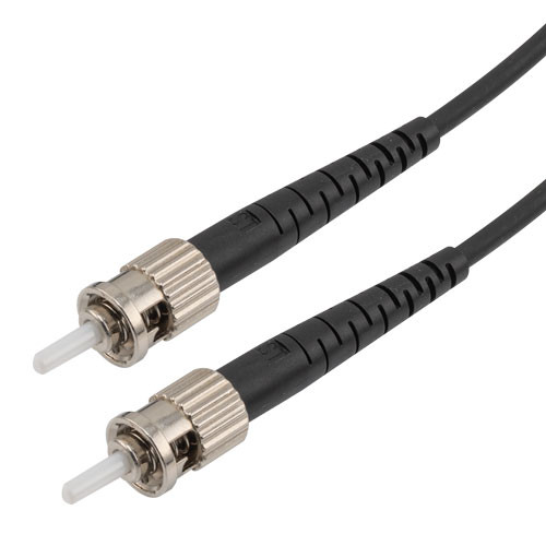 Fiber Optic Patch Cable ST/UPC to ST/UPC Simplex 50/125 OM2 MMF 3.0mm Black, (LSZH) w/ internal spiral armor, 2 meter