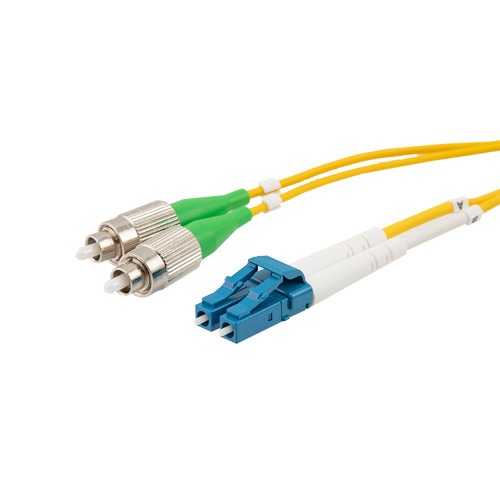 Fiber Optic Patch Cable FC/APC to LC/UPC Duplex 9/125 single mode OS2 LSZH, 3 meter