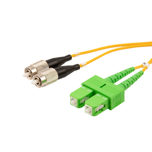 Fiber Optic Patch Cable SC/APC to FC/UPC Duplex 9/125 single mode OS2 LSZH, 2 meter