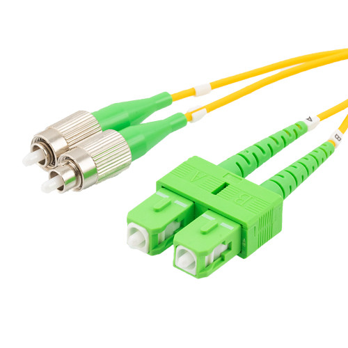Fiber Optic Patch Cable FC/APC to SC/APC Duplex 9/125 single mode OS2 LSZH, 2 meter