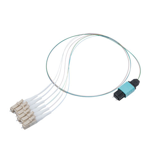Patch Cord Multimode OM3 6 Cores MPO Male to LC/UPC 0.25mm PVC 6 Color 0.5M