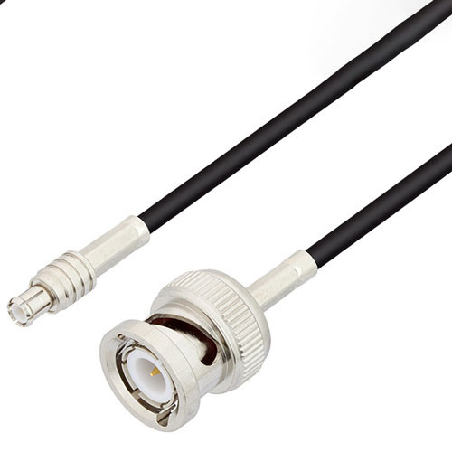 MCX Plug to BNC Male Cable Assembly using RG174 Coax, 2 FT
