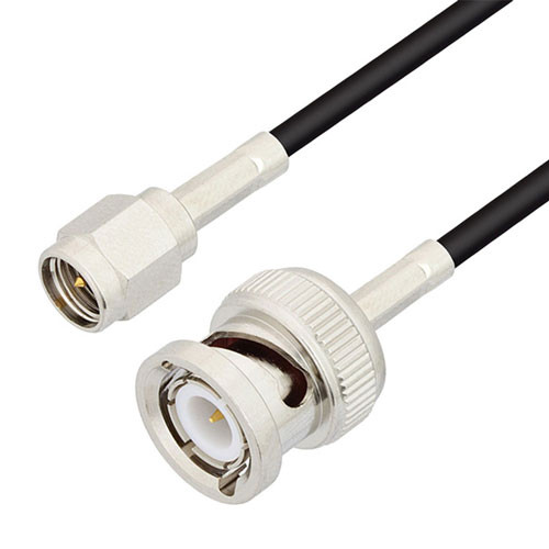 SMA Male to BNC Male Cable Assembly using RG174 Coax, 2 FT
