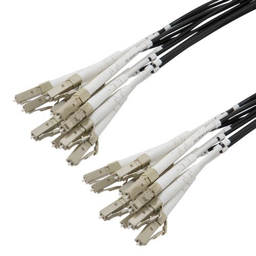 12 Strand LC/UPC to LC/UPC 62.5/125 OM1, 6.2mm Distribution Cable, 2.0mm Breakout 0.5M, LSZH - 10M