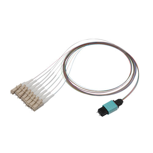 Patch Cord Multimode OM3 8 Cores MPO Male to LC/UPC 0.25mm PVC 8 Color 1M