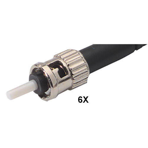 MPO Male to 6x ST Fan-out, 6 Fiber Ribbon, OM3 10G 50/125 Multimode, OFNR Jacket, Aqua, 0.5m