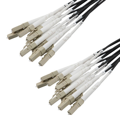 12 Strand LC/UPC to LC/UPC 50/125 OM4, 6.2mm Distribution Cable, 2.0mm Breakout 0.5M, LSZH - 10M