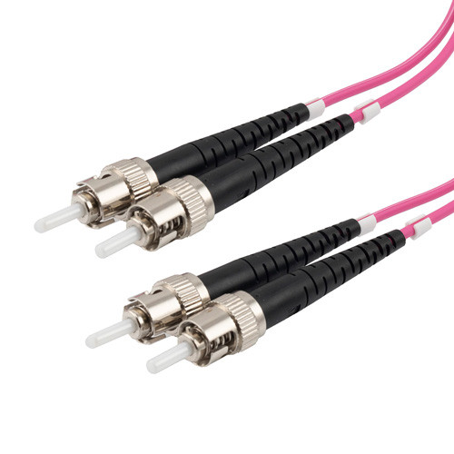 Fiber Optic Patch Cable ST to ST Duplex 50/125 multimode OM4 OFNP, 3 meter