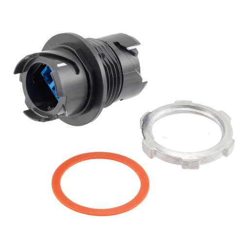 IP68 ODVA Compatible LC Inline Duplex Adapter, SM, with Dust Cap