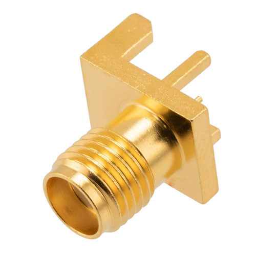 RF PCB Connector, SMA, Female,  Up to 18 GHz, Edge Mount, Straight, 0.142 inch PCB Thickness, 0.020 inch pin diameter