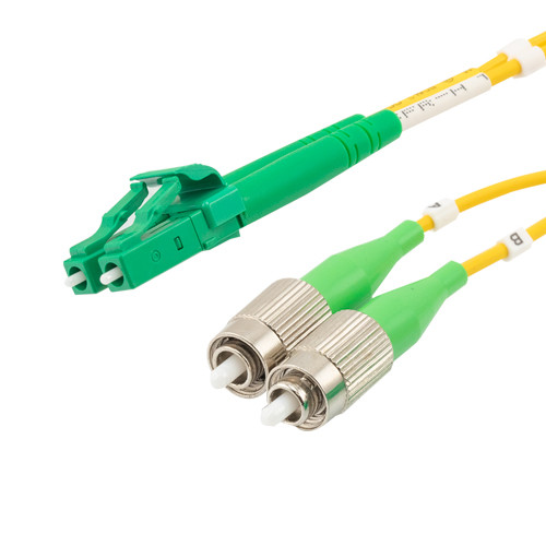 Fiber Optic Patch Cable LC/APC to FC/APC Duplex 9/125 single mode OS2 OFNP, 3 meter
