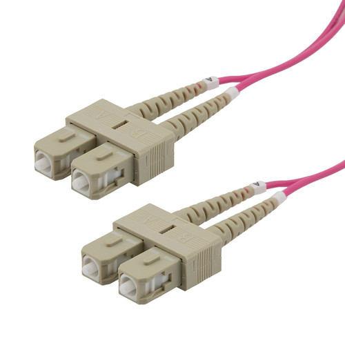 Fiber Optic Patch Cable SC to SC Duplex 50/125 multimode OM4 OFNP, 3 meter