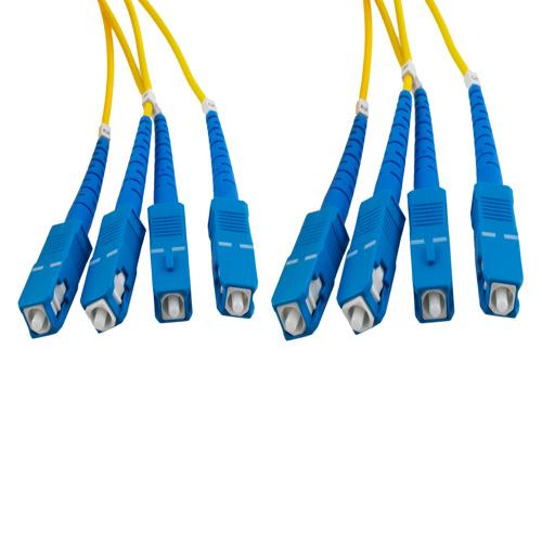 4 Strand SC/UPC-SC/UPC Single Mode OS2 Distribution Cable, 4.8mm PVC Jacket, 2.0mm breakout at 0.5M - 5 meters