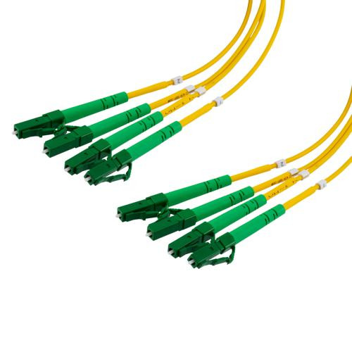 4 Strand LC/APC-LC/APC Single Mode OS2 Distribution Cable, 4.8mm PVC Jacket, 2.0mm breakout at 0.5M - 5 meters