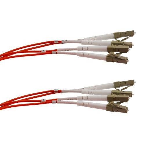 4 Strand LC/UPC-LC/UPC OM1 Multimode Distribution Cable, 4.8mm Riser Jacket, 2.0mm breakout at 0.5M - 5 meters