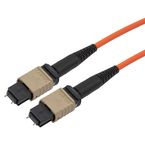 MPO w/ pins to MPO w/ pins, 12 Fiber, Type A, 50/125 OM2 MMF, LSZH Jacket, 10 Meter