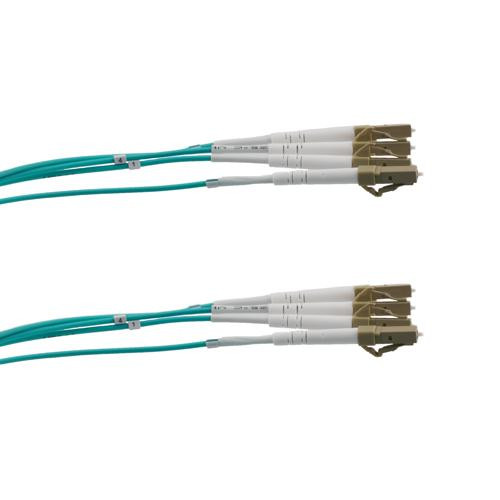 4 Strand LC/UPC-LC/UPC OM3 Multimode Distribution Cable, 4.8mm Riser Jacket, 2.0mm breakout at 0.5M - 5 meters