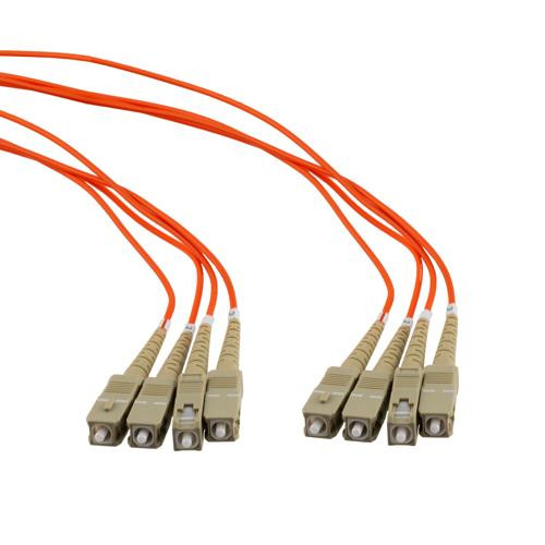 4 Strand SC/UPC-SC/UPC OM1 Multimode Distribution Cable, 4.8mm Riser Jacket, 2.0mm breakout at 0.5M - 5 meters