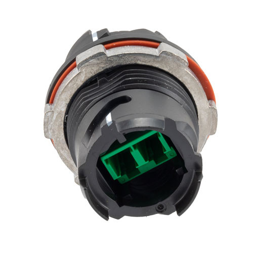 IP68 ODVA Compatible LC Inline Duplex Adapter, SM APC, with Dust Cap