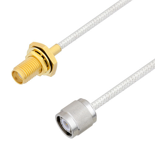 SMA Female Bulkhead to TNC Male Cable Assembly using LC085TB Coax, 2 FT