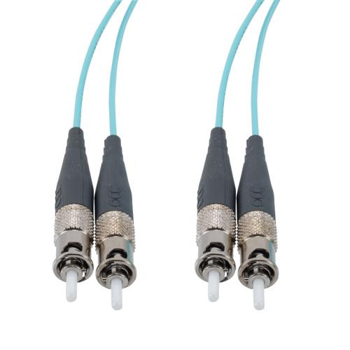 Mil M83522 ST 2x to Mil M83522 ST 2x, MM OM4, 2.0mm LSZH zipcord, 5 meter cable assembly