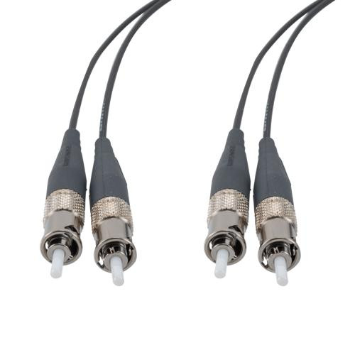 Mil M83522 ST 2x to Mil M83522 ST 2x, MM OM1, 2.0mm LSZH zipcord, 5 meter cable assembly