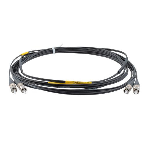 Mil M83522 ST 2x to Mil M83522 ST 2x, MM OM1, 2.0mm LSZH zipcord, 5 meter cable assembly