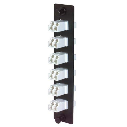 FSP Series Fiber Sub Panel with 6 Keyed LC Single mode / Multimode Couplers White