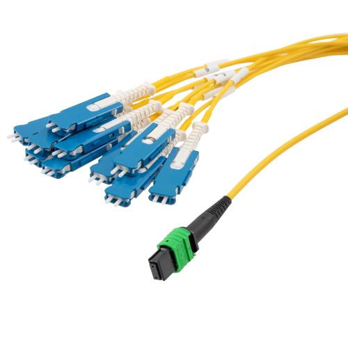 MPO APC w/o Pins to 10xSN (20 strand) UPC Cable Assembly, Single Mode, Riser Rated, 2 Meter