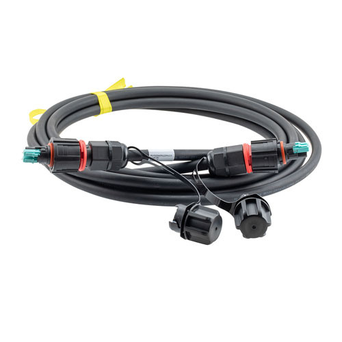 Fiber optic, IP68 Hybrid LC/UPC (2x 12AWG pin contacts) to IP68 Hybrid LC/UPC, OM4, 10.5mm LSZH, 10 meter cable assembly