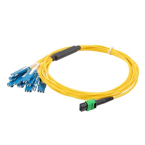 MPO APC w/o Pins to 10xSN (20 strand) UPC Cable Assembly, Single Mode, Riser Rated, 5 Meter
