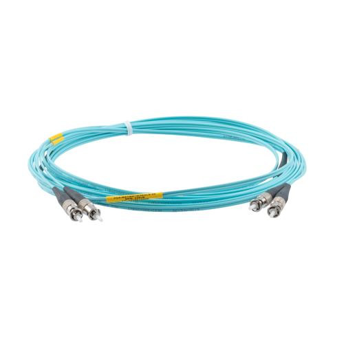 Mil M83522 ST 2x to Mil M83522 ST 2x, MM OM3, 2.0mm LSZH zipcord, 10 meter cable assembly