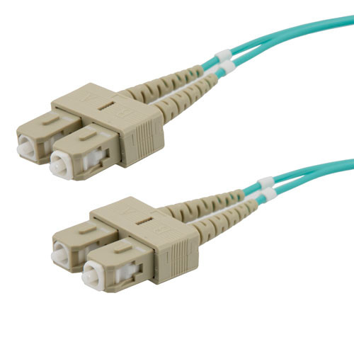 Fiber Optic Patch Cable SC to SC Duplex 50/125 multimode OM3 OFNP, 2 meter