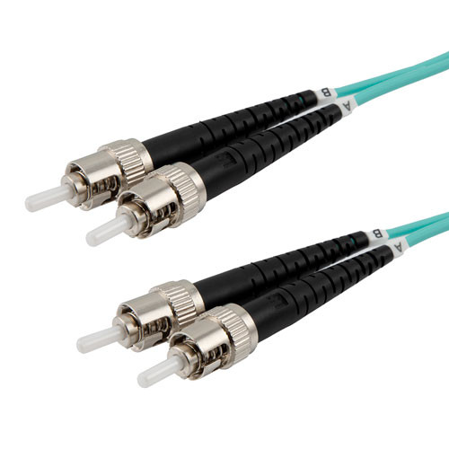 Fiber Optic Patch Cable ST to ST Duplex 50/125 multimode OM3 OFNP, 3 meter