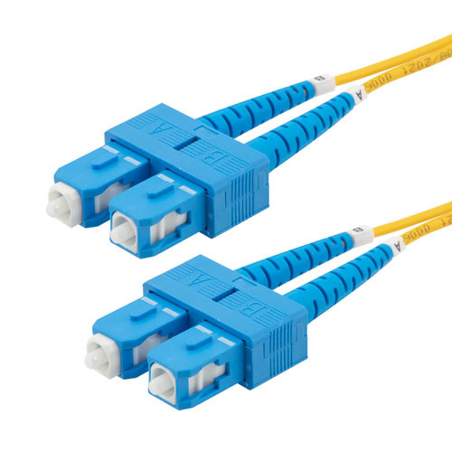 Fiber Optic Patch Cable SC to SC Duplex 9/125 single mode OS1 OFNP, 5 meter