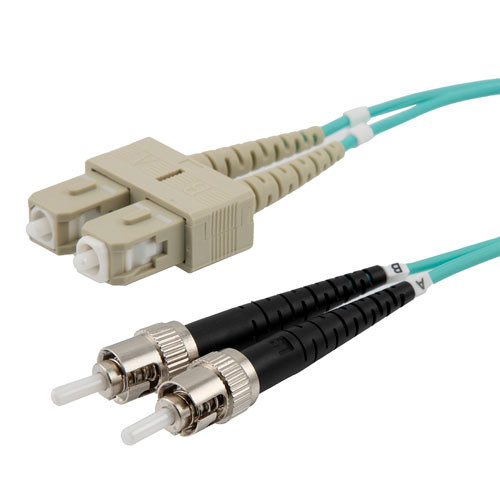 Fiber Optic Patch Cable SC to ST Duplex 50/125 multimode OM3 LSZH, 7 meter