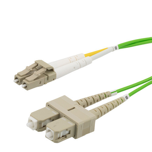 Fiber Optic Patch Cable LC to SC Duplex 50/125 multimode OM5 LSZH, 2 meter