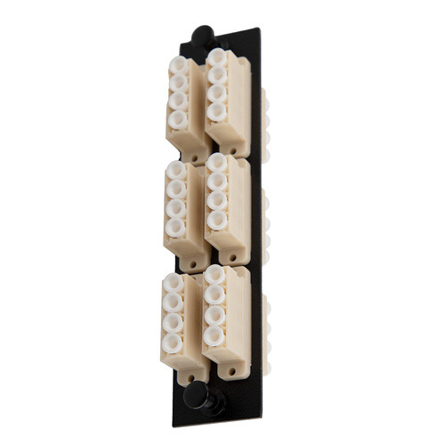 Fiber Sub Panel LC Quad Multimode Couplers, 6 count, Bronze Sleeve, Beige Connector, Black
