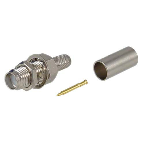 RP-SMA Jack Bulkhead Crimp for RG58,195-Series Cable