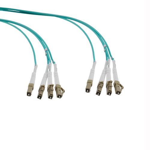 4 Strand LC/UPC-LC/UPC OM3 Multimode Distribution Cable, 4.8mm Riser Jacket, 2.0mm breakout at 0.5M - 10 meters