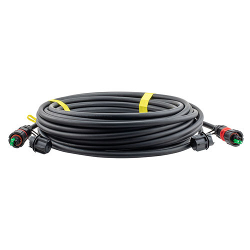 Fiber optic, IP68 Hybrid LC/APC (2x 12AWG pin contacts) to IP68 Hybrid LC/APC, single mode, 10.5mm LSZH, 20 meter cable assembly