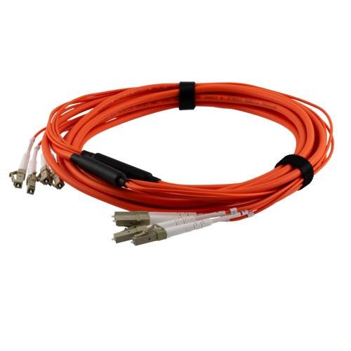 4 Strand LC/UPC-LC/UPC OM1 Multimode Distribution Cable, 4.8mm Riser Jacket, 2.0mm breakout at 0.5M - 10 meters