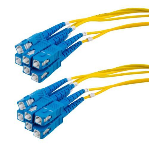 6 Strand SC/UPC-SC/UPC Single Mode OS2 Distribution Cable, 5.0mm PVC Jacket, 2.0mm breakout at 0.5M - 5 meters