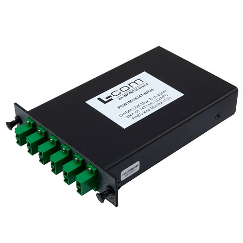 Passive CWDM, LGX Mux, 8 Channels with 20 nm spacing, starting at Ch 1471nm, LC/APC with Monitor & Pass
